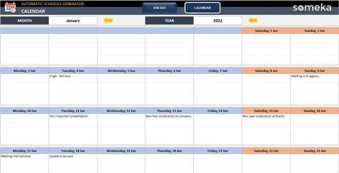 Create Calendar Excel Data to Build Your Perfect Schedule